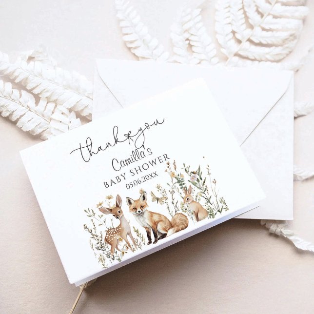 Carte De Remerciements Baby shower des bois (Créateur téléchargé)
