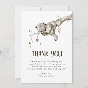 Carte De Remerciements Baby shower des bois
