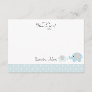 Carte De Remerciements Baby shower des éléphants