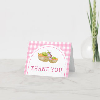 Carte De Remerciements Baby shower des fermiers à culture locale rose