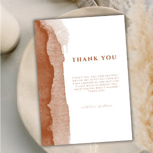 Carte De Remerciements Baby shower désert minimal Boho Terracotta Ombre