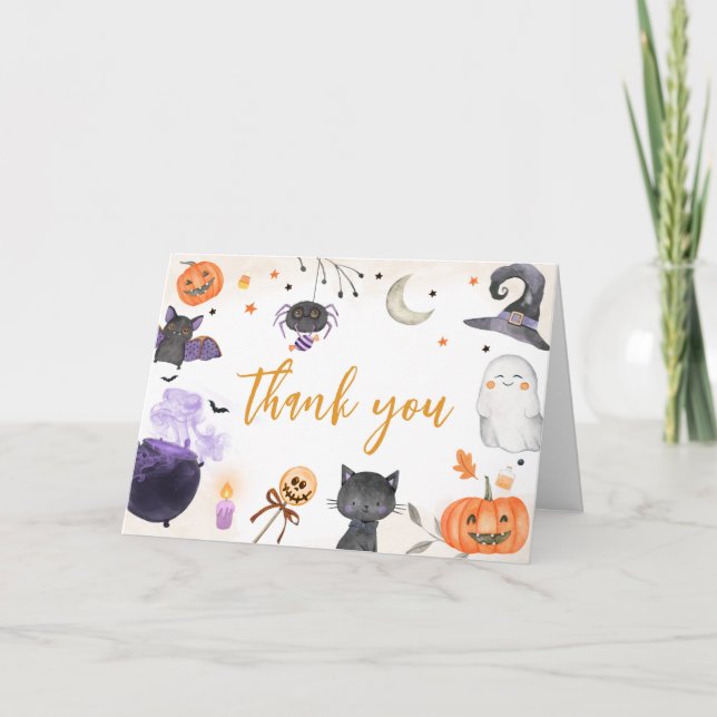 Carte De Remerciements Baby shower d'Halloween (Devant)