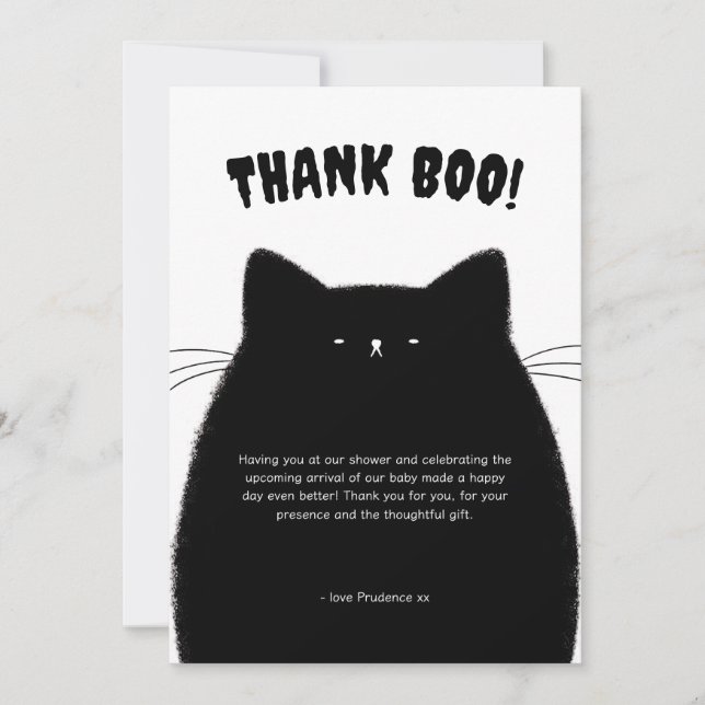 Carte De Remerciements Baby shower d'Halloween de Little Boo (Devant)