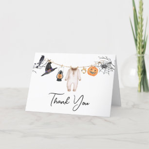 Carte De Remerciements Baby shower d'Halloween de Little Boo