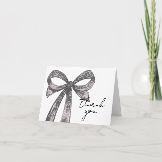 Carte De Remerciements Baby shower d'Halloween noir (Devant)