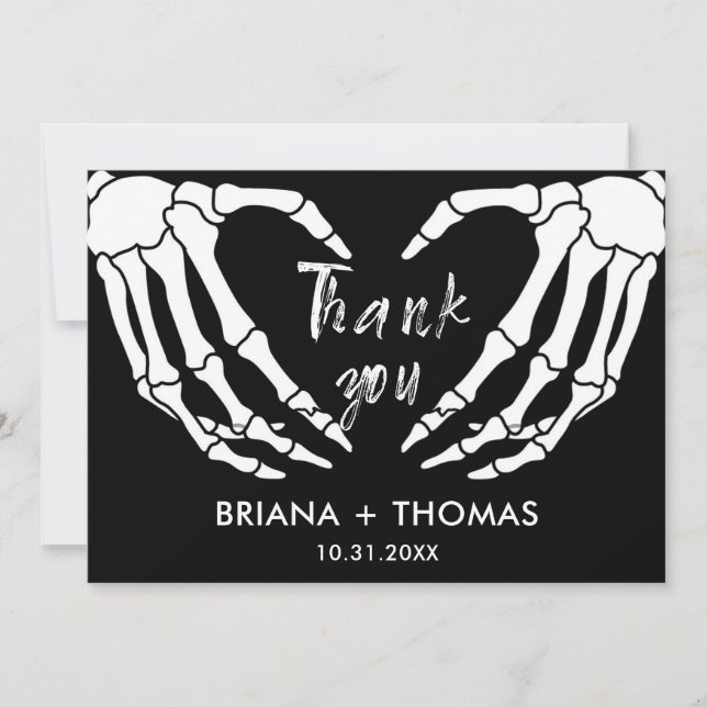 Carte De Remerciements Baby shower d'Halloween squelette (Devant)