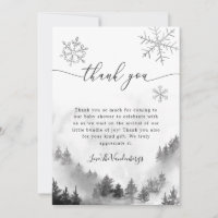 Baby shower d'hiver des flocons de neige gris