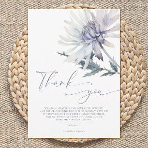 Carte De Remerciements Baby-Shower d'hiver Fleur Simple Élégante