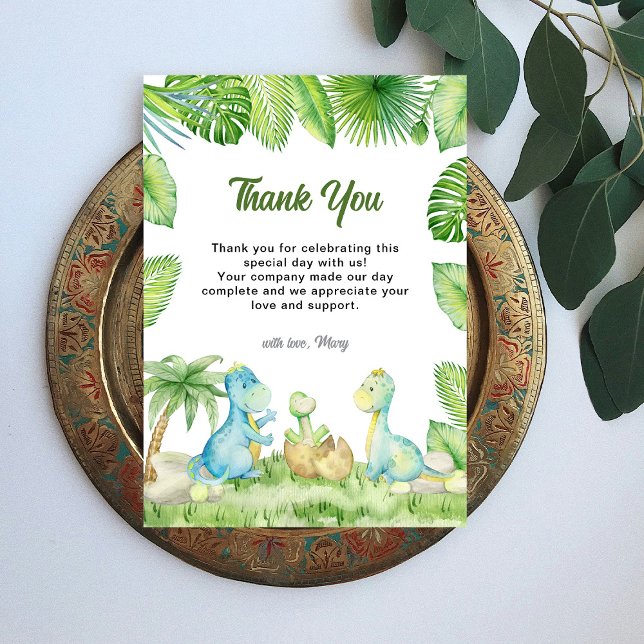 Carte De Remerciements Baby shower Dinosaur (Créateur téléchargé)