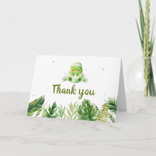 Carte De Remerciements Baby shower Dinosaur (Devant)