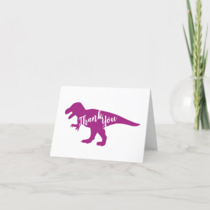 Carte De Remerciements Baby shower Dinosaur rose