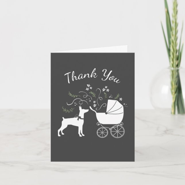 Carte De Remerciements Baby shower Doberman Pinscher Chien (Devant)