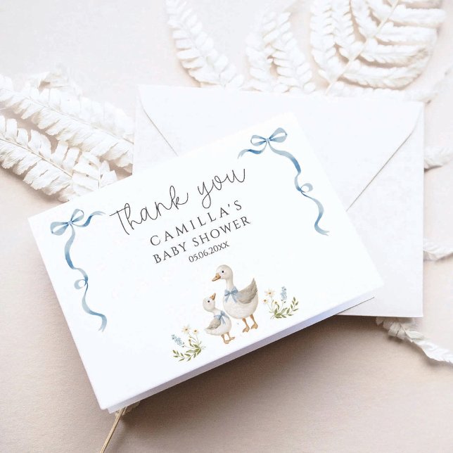 Carte De Remerciements Baby shower d'oie (Créateur téléchargé)