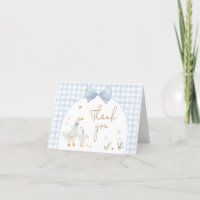 Baby shower d'oie En vichy bleu