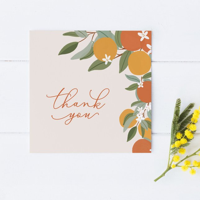 Carte De Remerciements Baby shower d'Oranges de Citrus Little Cutie (oranges citrus thank you card for a little cutie baby shower theme)