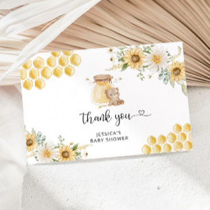 Carte De Remerciements Baby shower d'ours au miel