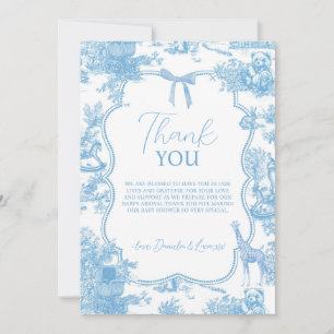 Carte De Remerciements Baby shower d'ours bleu bleu français