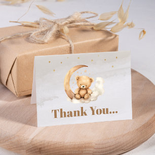 Carte De Remerciements Baby shower d'ours en peluche Brown neutre pour le