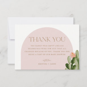 Carte De Remerciements Baby shower du désert de Cactus de Bohême
