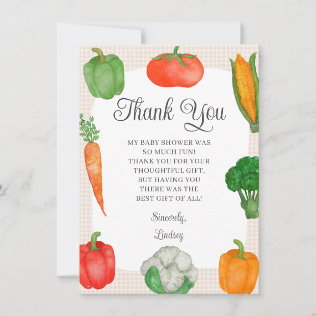 Carte De Remerciements Baby shower du marché agricole (Devant)