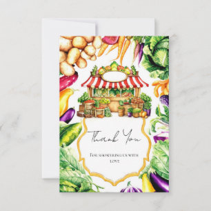 Carte De Remerciements Baby shower du marché des fermiers d'aquarelle