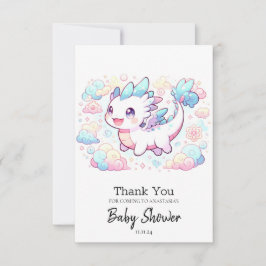 Carte De Remerciements Baby shower du Pastel Majestic Dragon