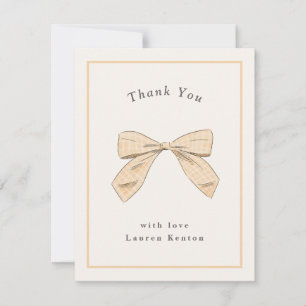Carte De Remerciements Baby shower élégant à la poche légère à plaid