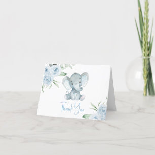 Carte de remerciements Baby shower éléphant