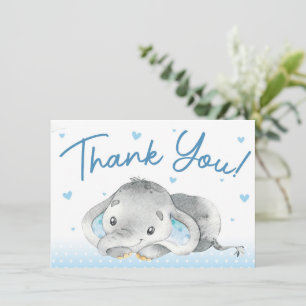 Carte de remerciements Baby shower éléphant