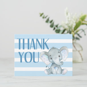 Carte de remerciements Baby shower éléphant