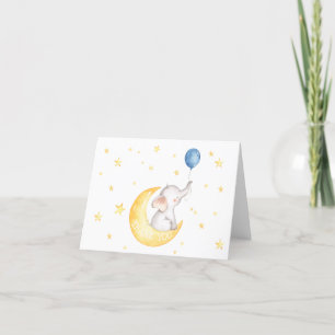 Carte de remerciements Baby shower éléphant bébé g