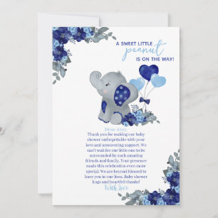 Carte De Remerciements Baby shower Elephant Boy