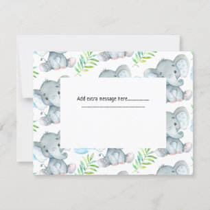 Carte de remerciements Baby shower éléphant de mes