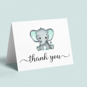 Carte De Remerciements Baby shower Eléphant mignon