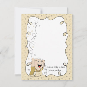 Carte de remerciements baby shower, Etoiles or/noi