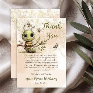 Carte De Remerciements Baby Shower Fantaisiste de Chenille