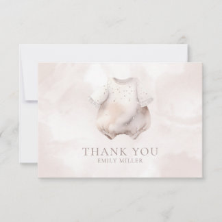 Carte De Remerciements Baby shower féminin beige