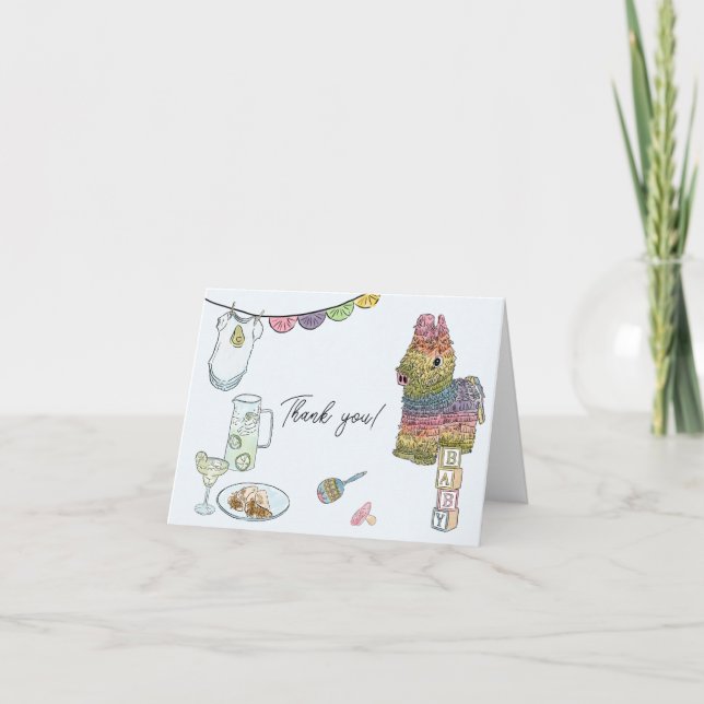 Carte De Remerciements Baby shower Fiesta (Devant)