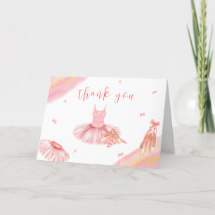 Carte De Remerciements Baby shower fille Ballerina rose élégant