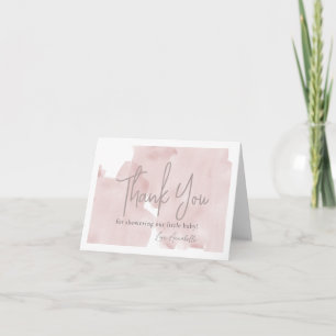 Carte De Remerciements Baby shower fille couleur ciel rose