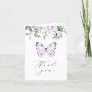 Carte De Remerciements Baby shower Fille Fille Florale Violet