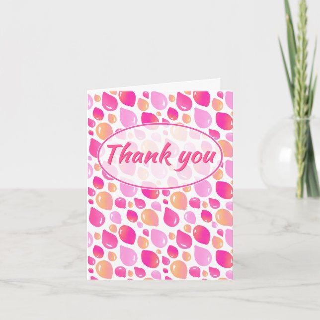 Carte De Remerciements Baby shower fille Motif de ballon rose (Devant)