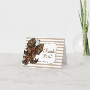 Carte De Remerciements Baby Shower Fille ou Garçon Soda Bow