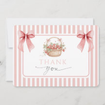 Baby shower Fille Ruban Rayé Rose Fraise