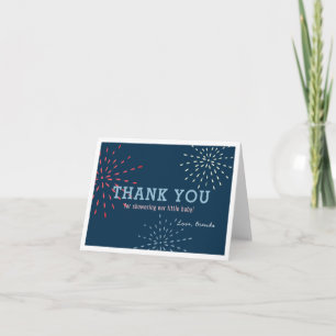 Carte De Remerciements Baby shower Firecracker 4 juillet Fireworks