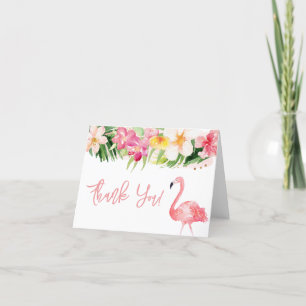 Carte de remerciements Baby shower Flamant rose