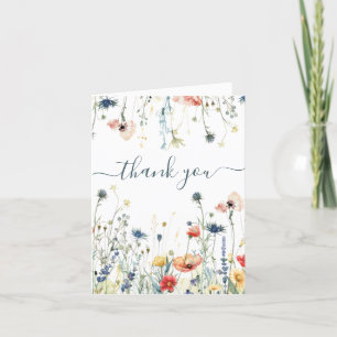 Carte De Remerciements Baby shower Fleur sauvage animé