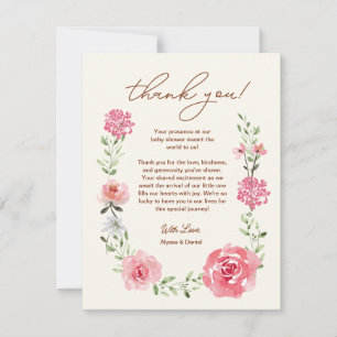 Carte De Remerciements Baby shower fleur sauvage  Baby In Bloom