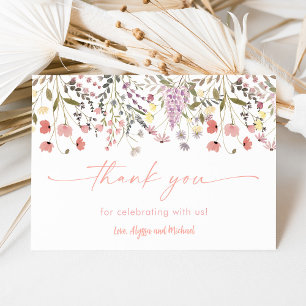 Carte De Remerciements Baby shower Fleur sauvage Baby In Bloom Boho