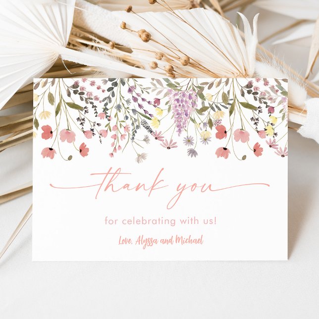 Carte De Remerciements Baby shower Fleur sauvage Baby In Bloom Boho (Créateur téléchargé)